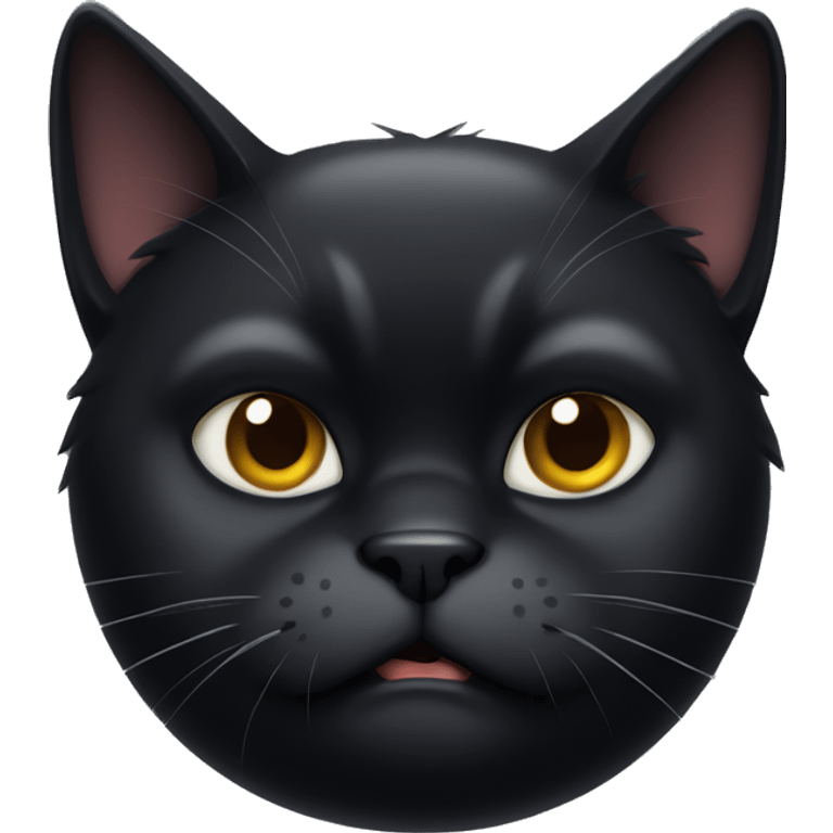 grumpy black cat emoji