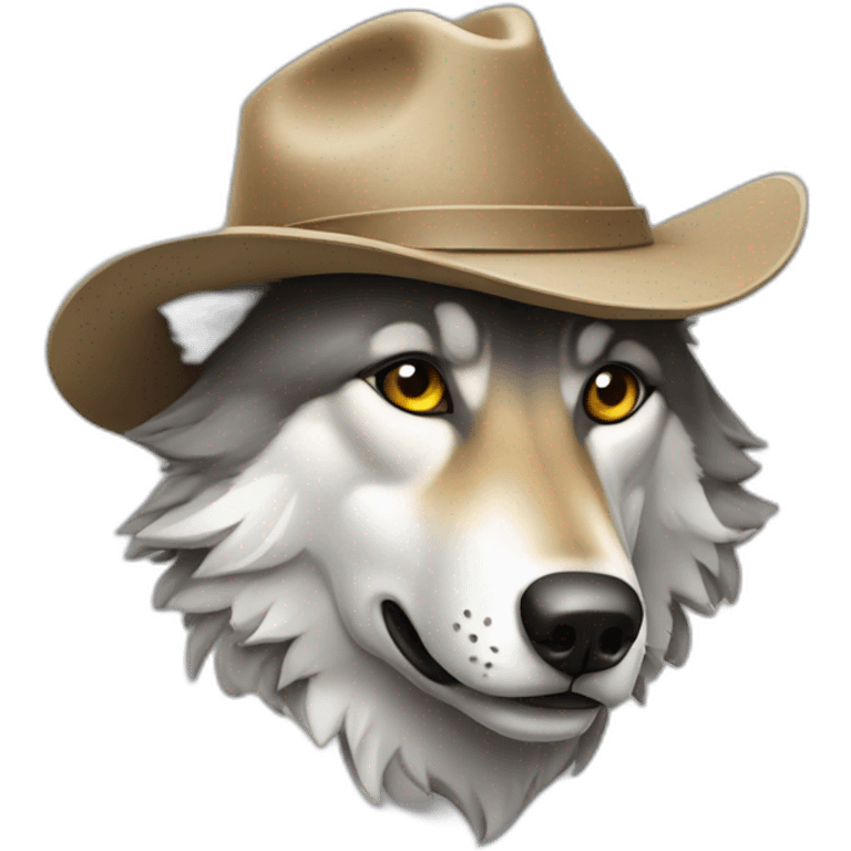 Loup avec un chapeau  emoji