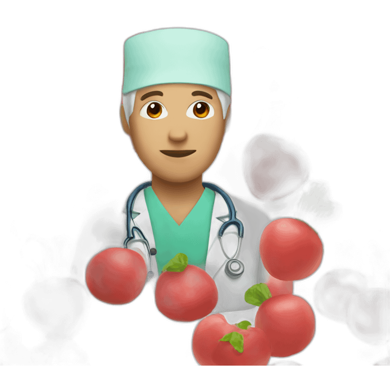 doctor with a radish head emoji