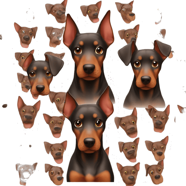 Red Doberman pinscher with bows emoji