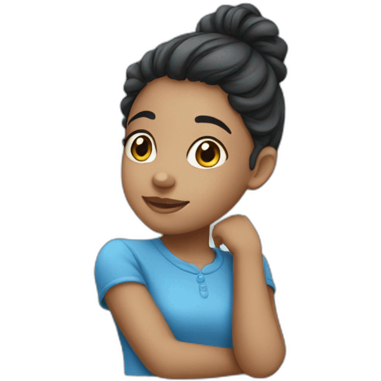 cute girl blue theme emoji