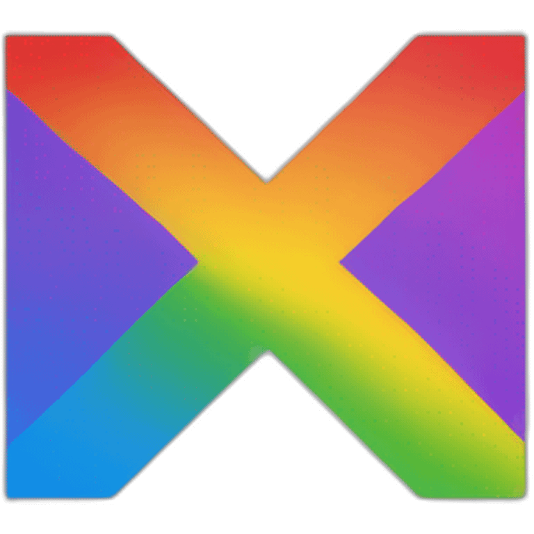 X on a the LGBT flag emoji