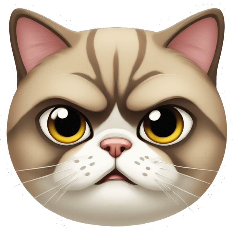 Grumpy exotic shorthair cat emoji