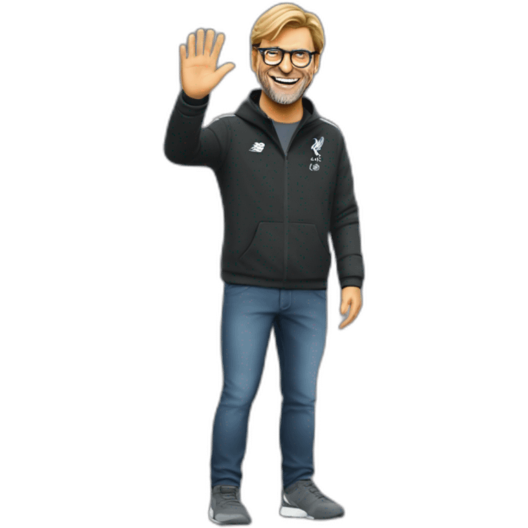 Jurgen Klopp waving hi emoji