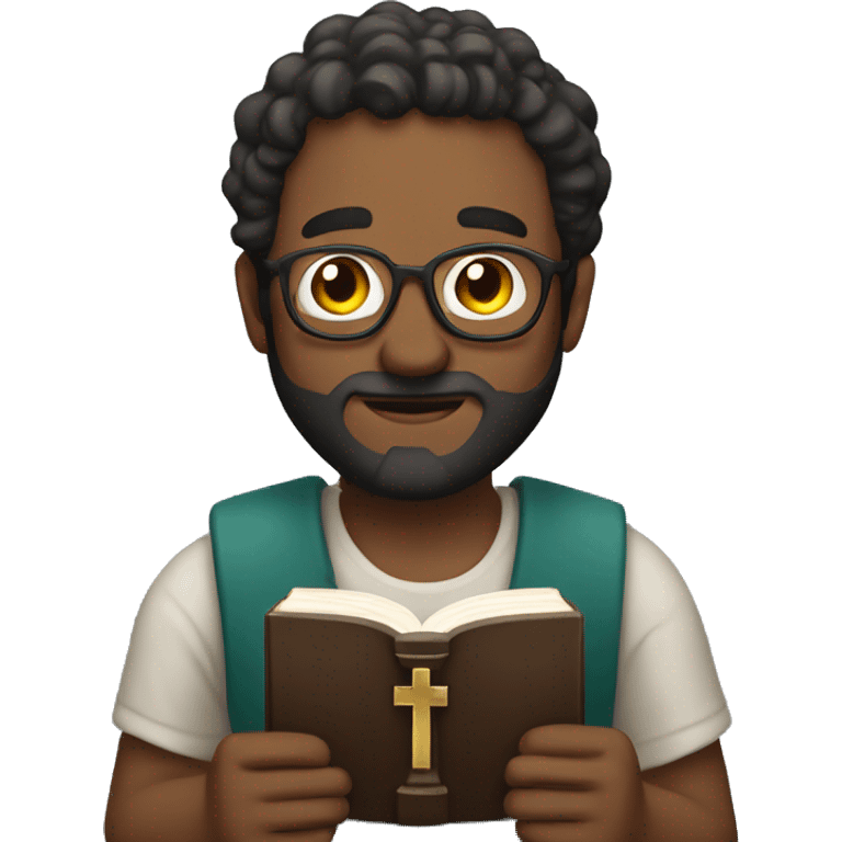 man with bible in hand emoji