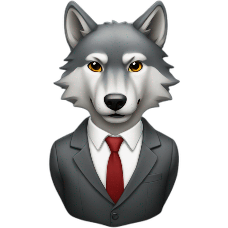 A Wolf with a suit  emoji