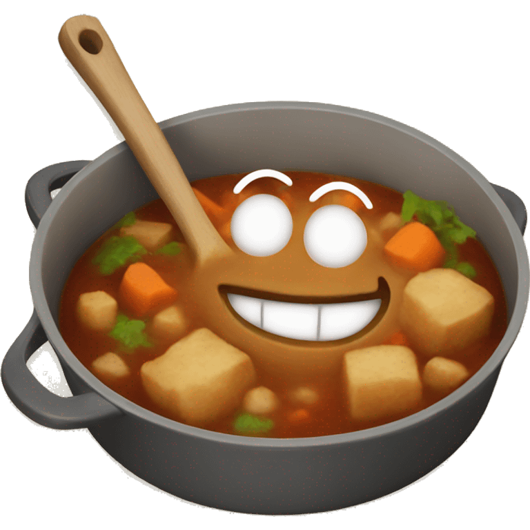 Stew with happy face  emoji