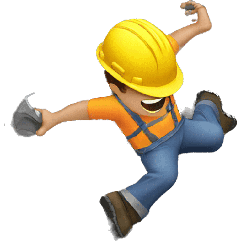 a construction worker falling in a hole emoji