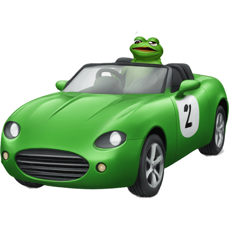 pepe the frog in a sports car emoji