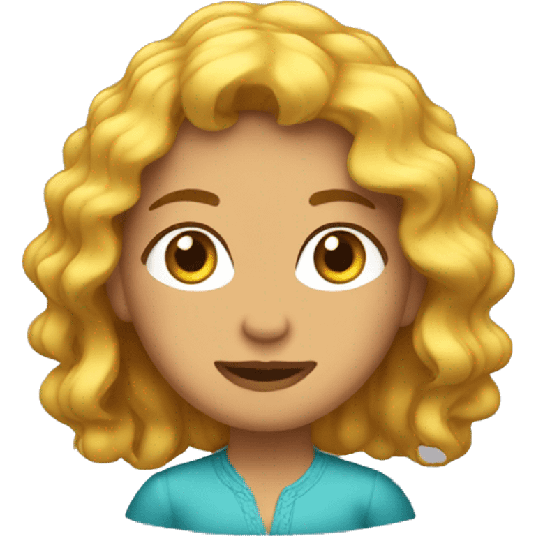 chica blanca de pelo ondulado  emoji