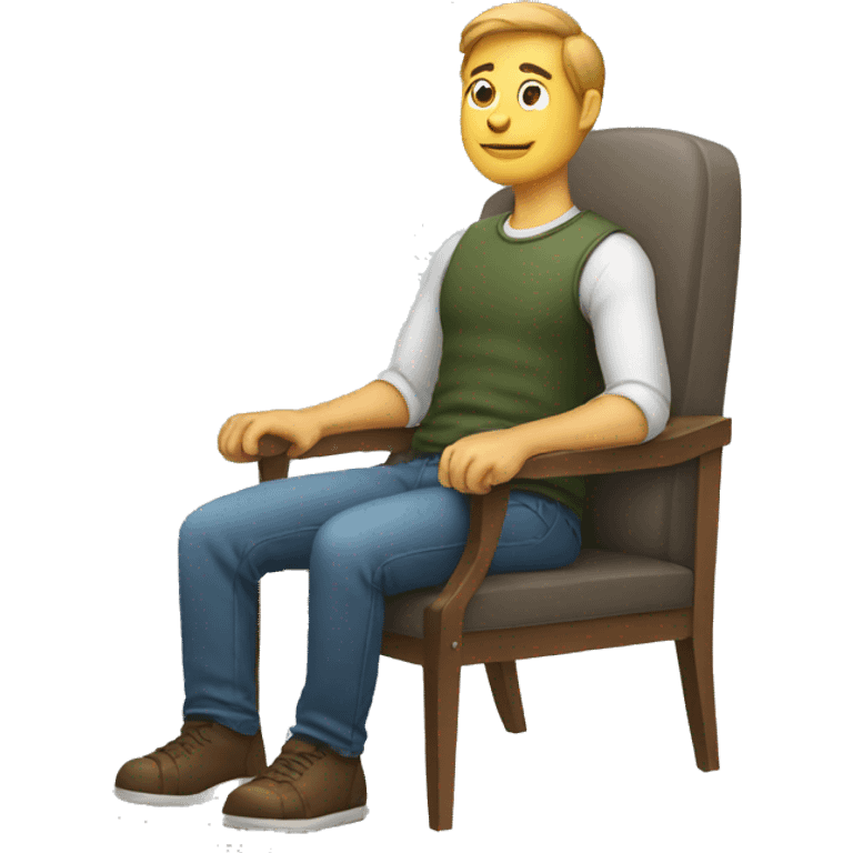 man sitting on chair sideways emoji