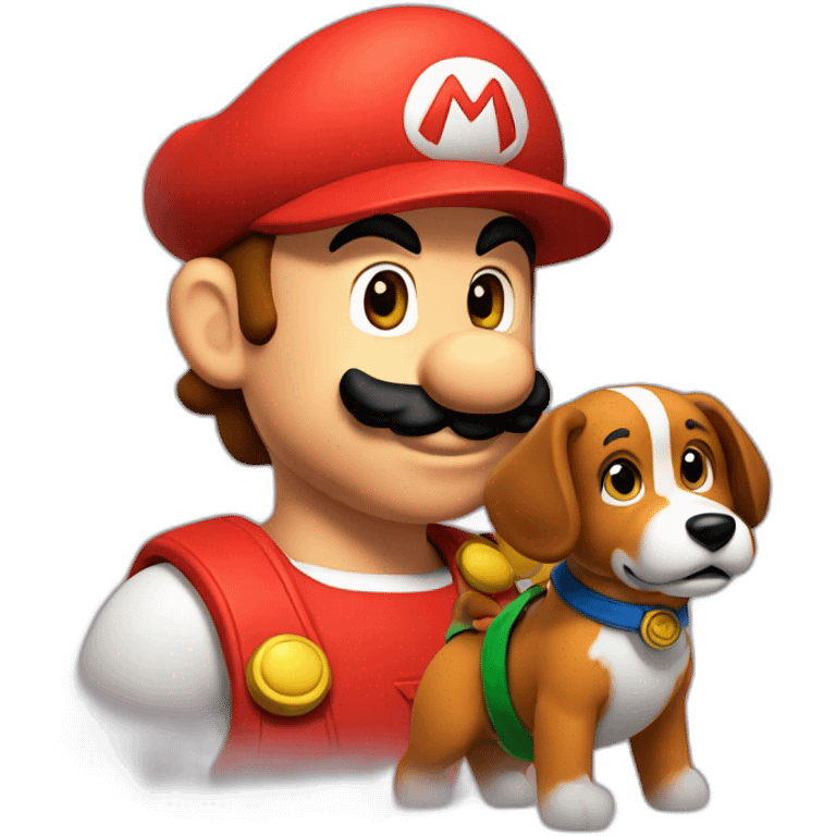 Mario with dog emoji