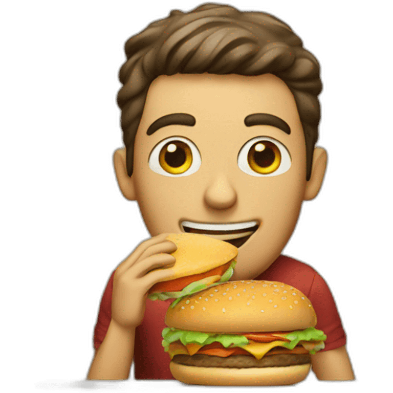 guy eating burger emoji