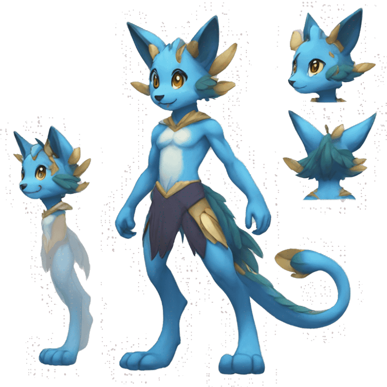 Anthro Sona Fakemon Hybrid Full Body emoji