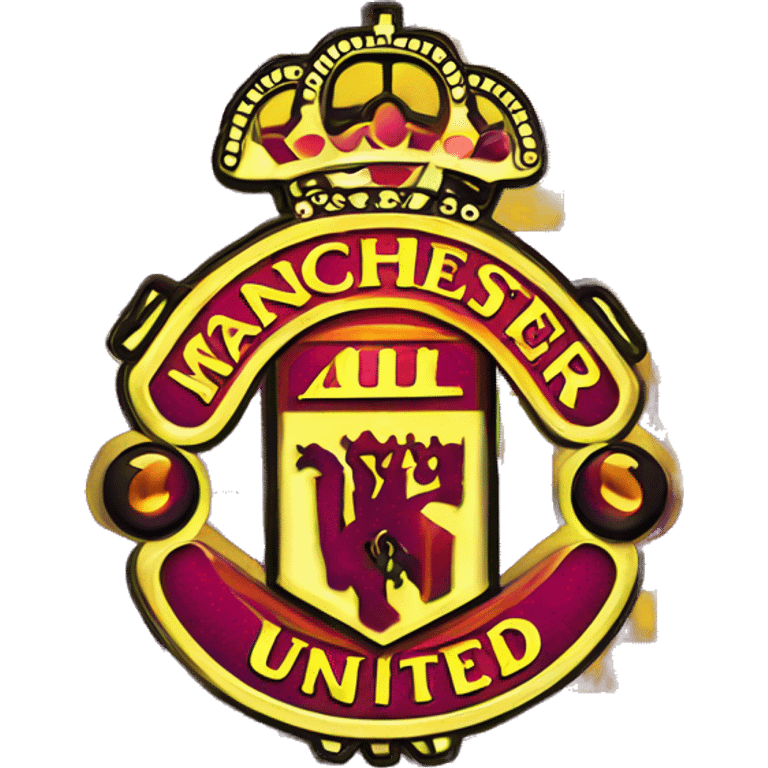 manchester united logo fusion with real madrid logo yellow and purple  emoji