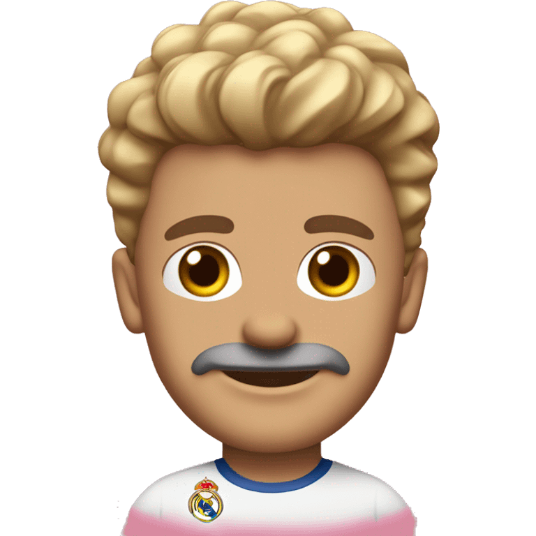 Creame un emoji de un hombre con un burst fade rosa con la camisa del real madrid emoji