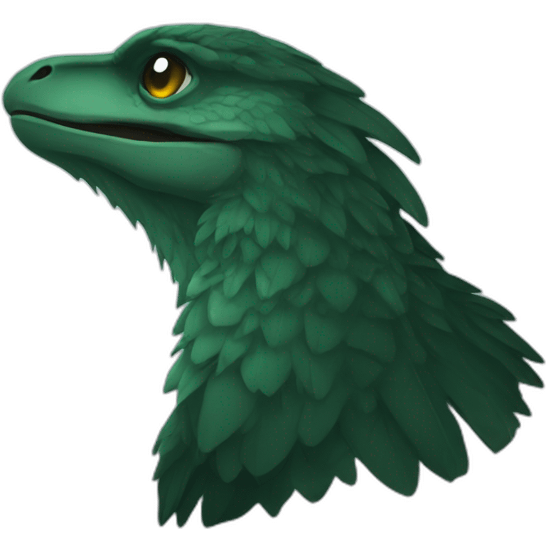 dark green raptor head sleep emoji