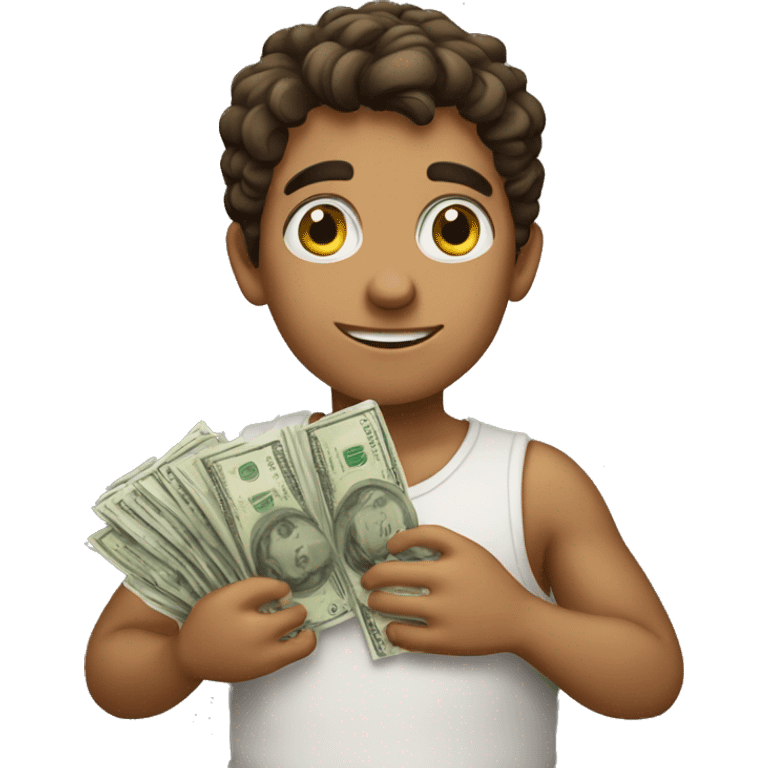 A Greek boy counting money  emoji