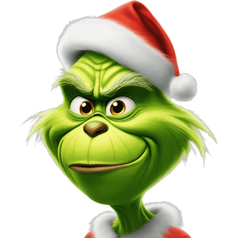 The grinch with Santa hat emoji