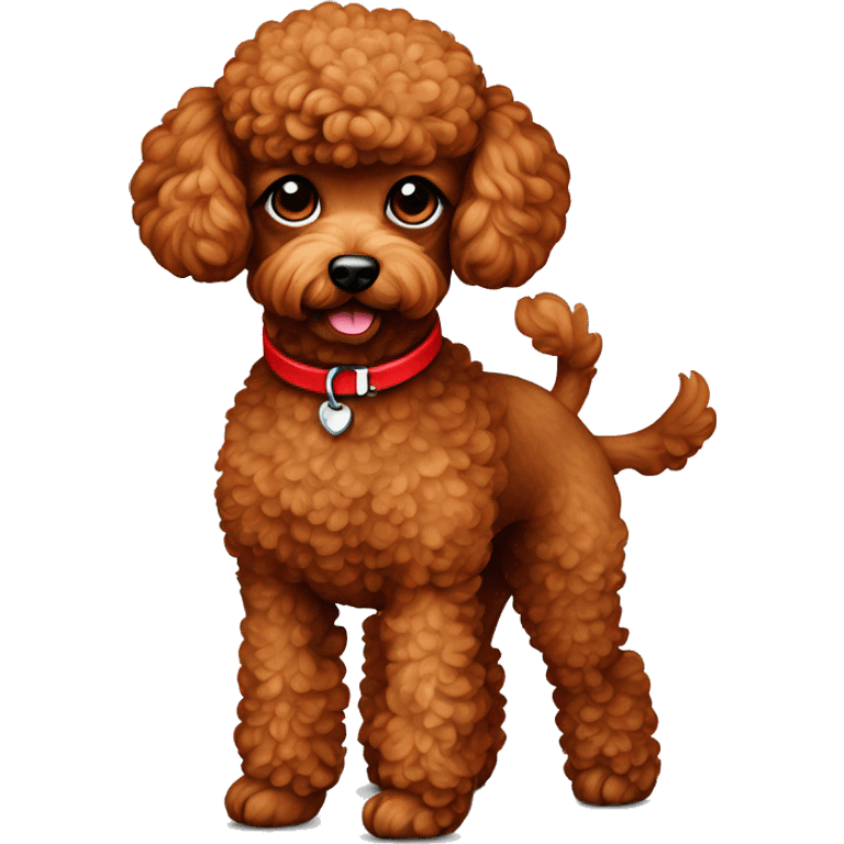 red toy poodle with red collar  emoji