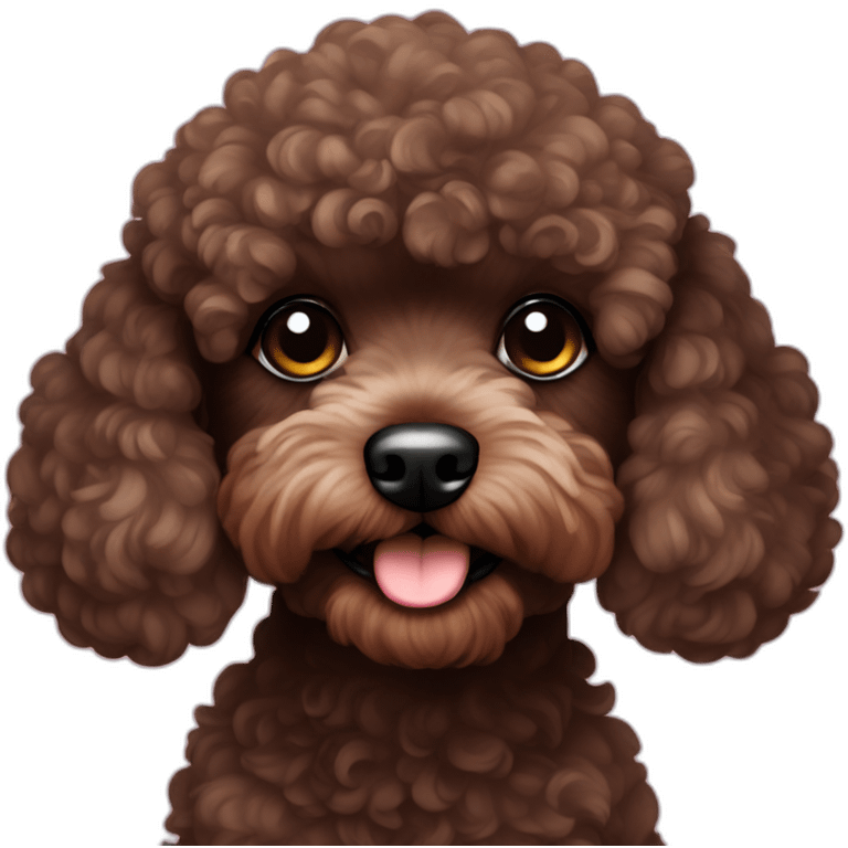 Dark brown toy poodle halloween emoji