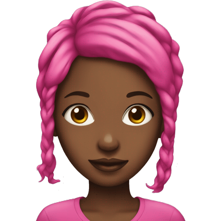 Black girl with hot pink hair emoji