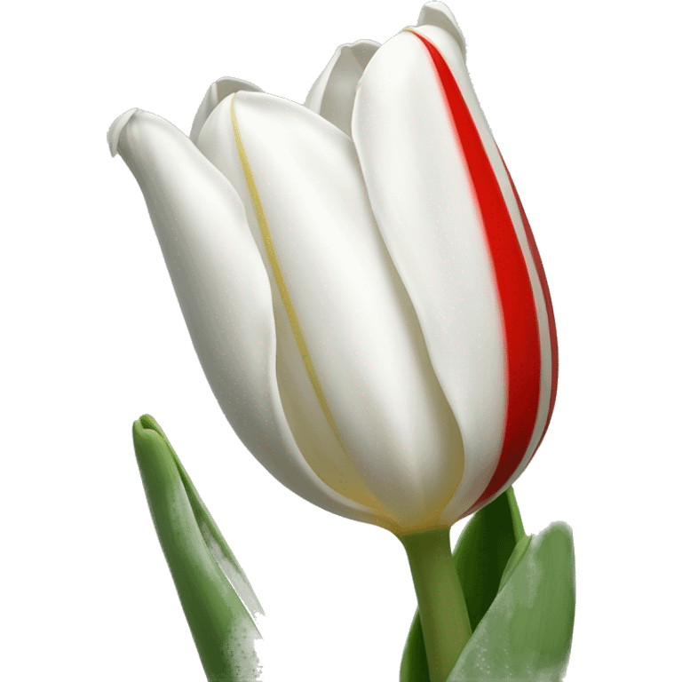 a white tulip with red lines formerly known as a Semper Augustus tulip emoji