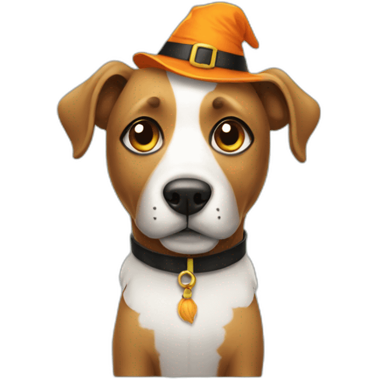 Dog in Halloween costume emoji