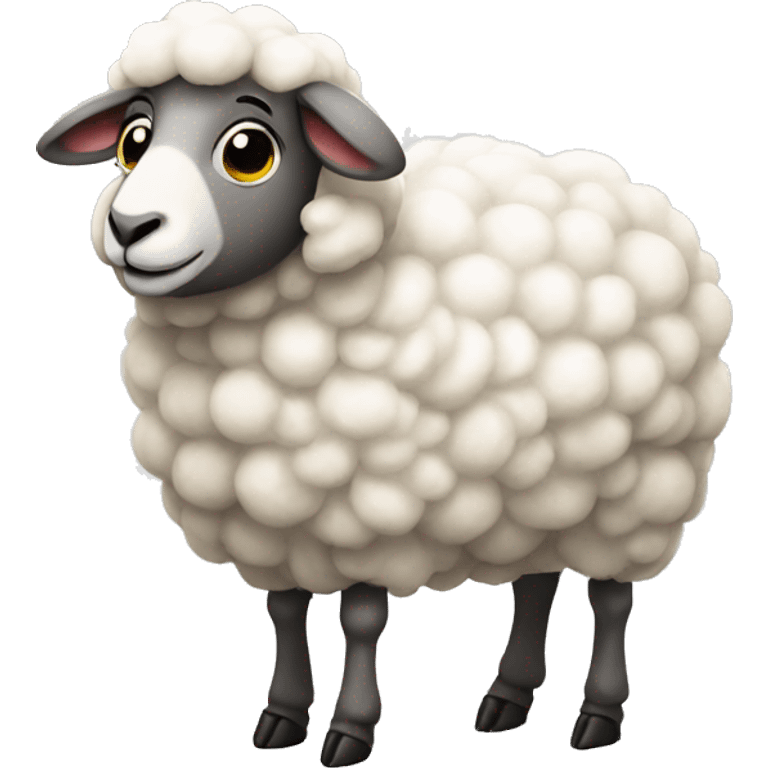 Sheep with balon happy emoji