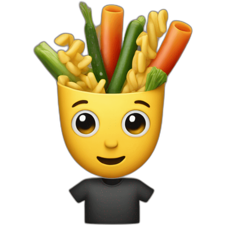 Macaroni with vegetables man emoji