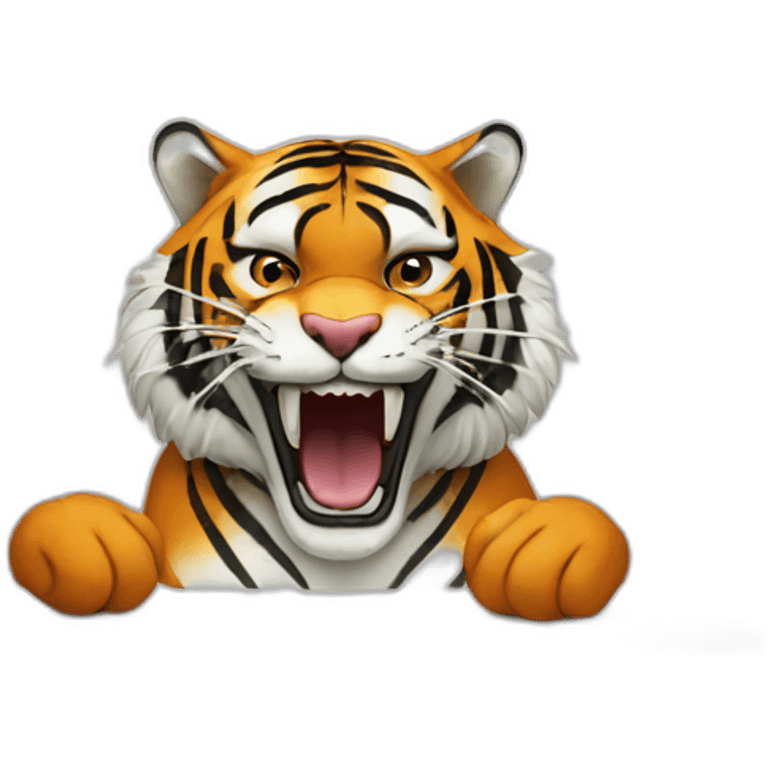 Tiger eat hangs emoji