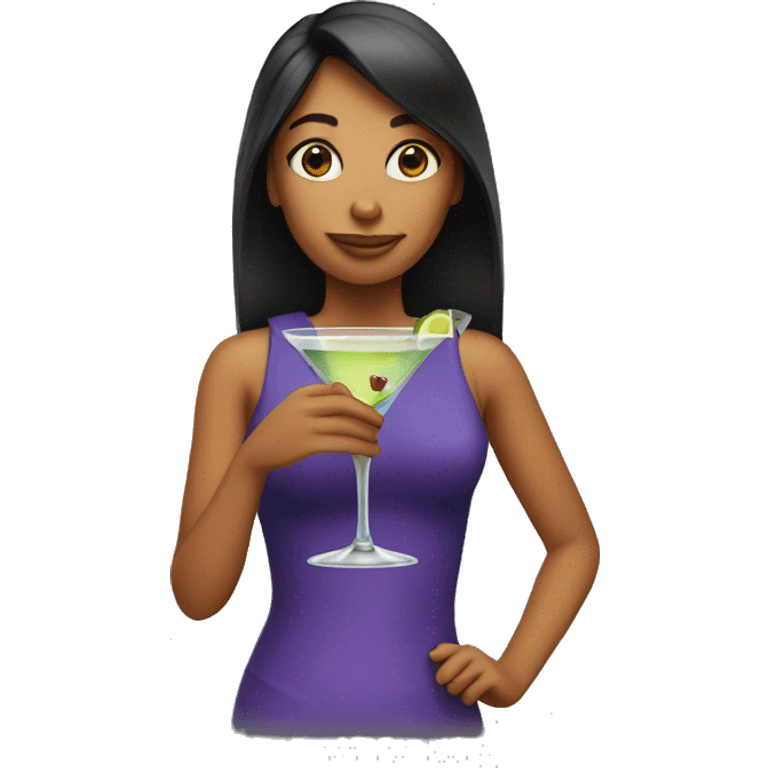 Girl holding a martini emoji