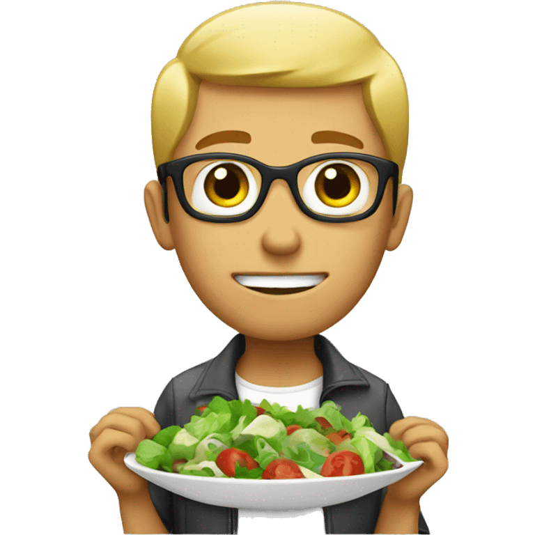 salad eating human emoji