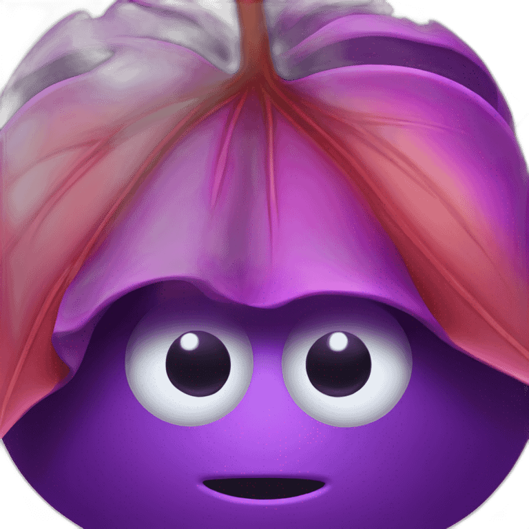 Plants purple with one eye and red leaf emoji