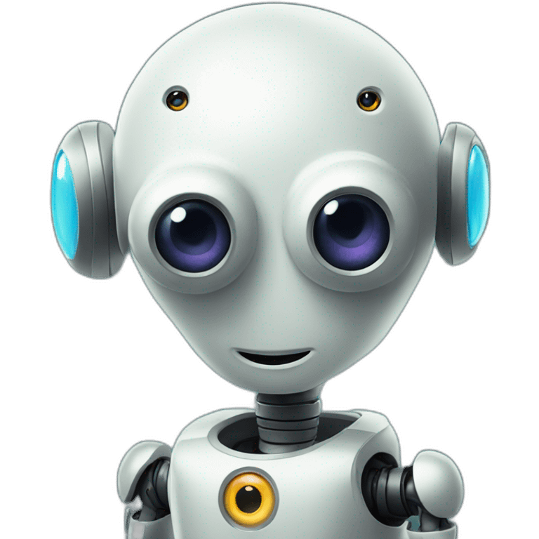 3-eyed kind and caring robot emoji