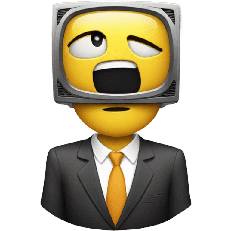 A person with a tv head and has a smile emoji