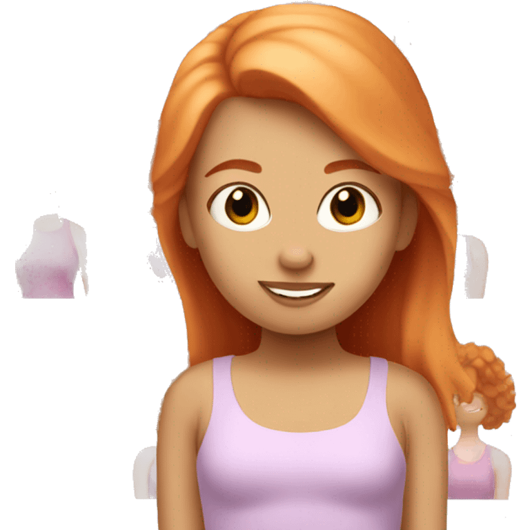 Pink Pilates princess girl with ginger hair emoji