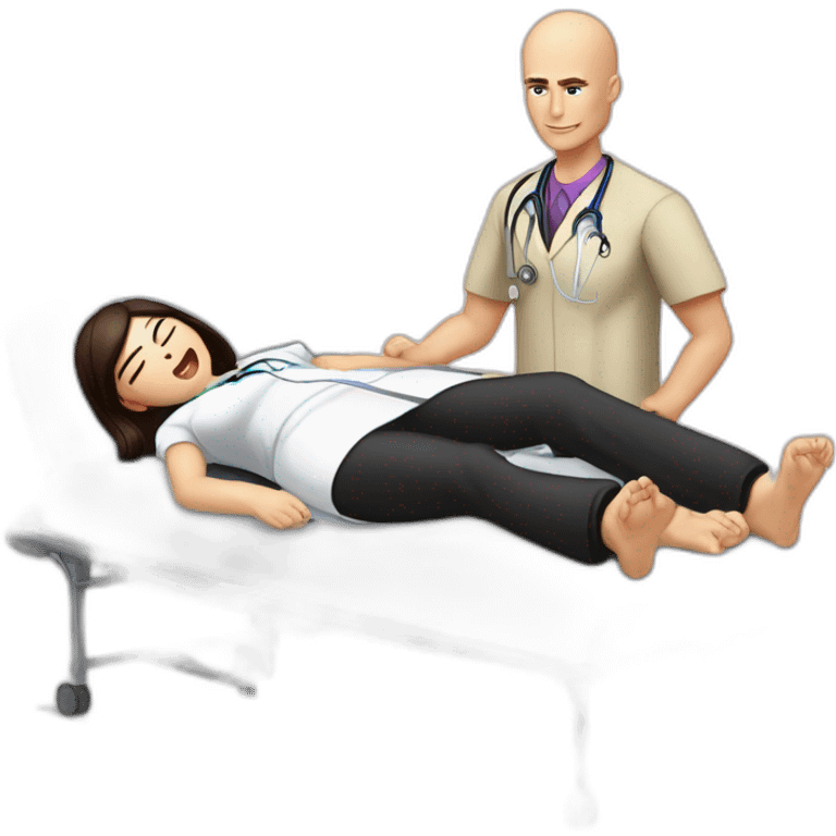 Johnny sins as a doctor healing a lying down Sasha grey emoji