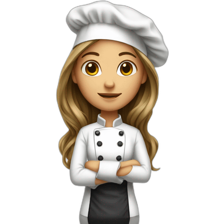 Chef girl long hair emoji