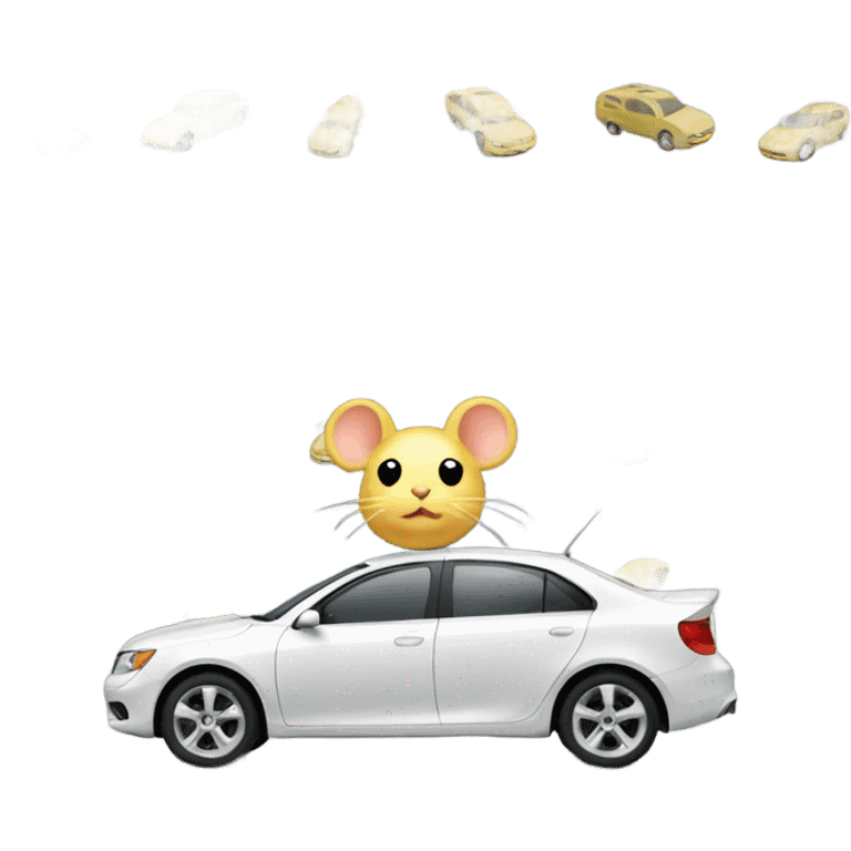 Car with a mouse emoji