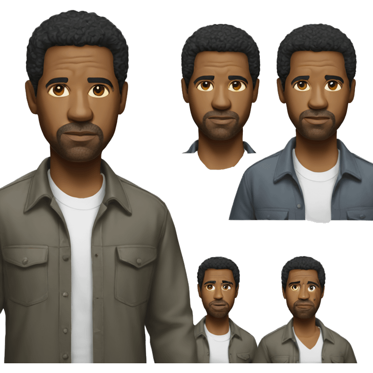 hyper realistic denzel washington wearing shirt emoji