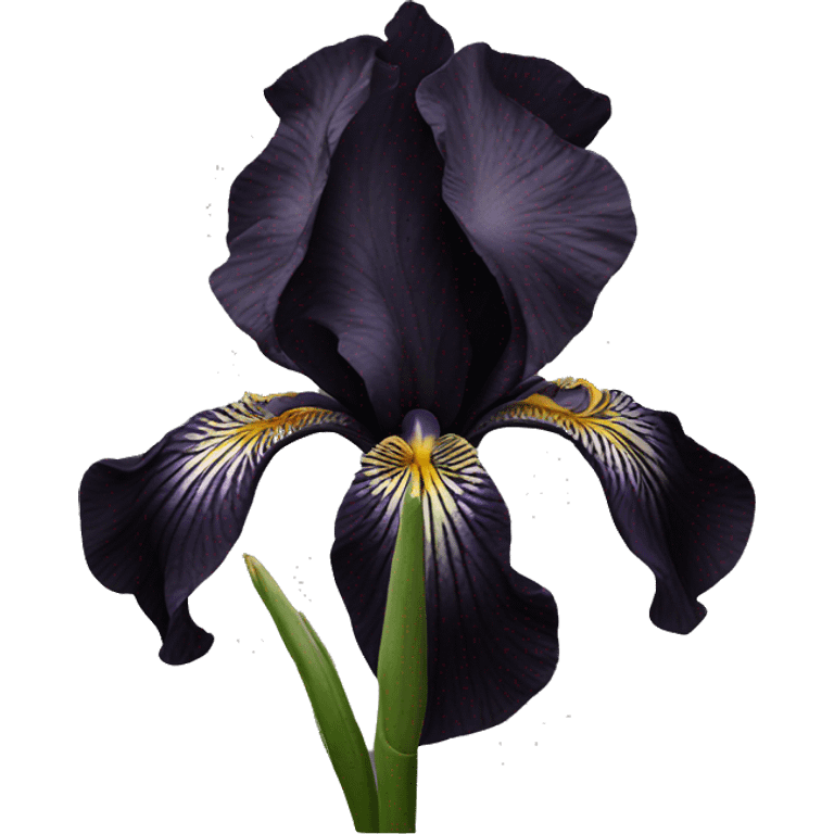 Black Iris flower dark black emoji