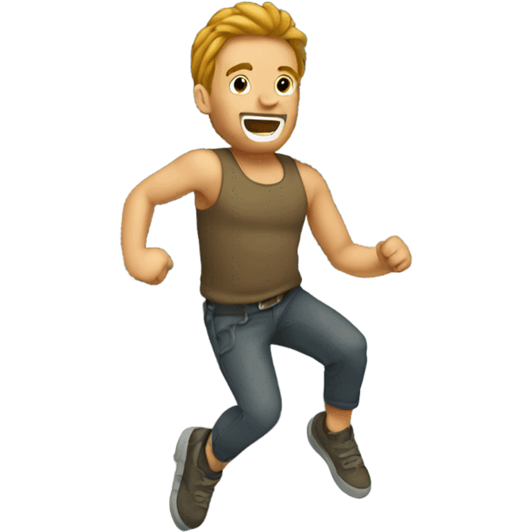 Guy rock jumping  emoji