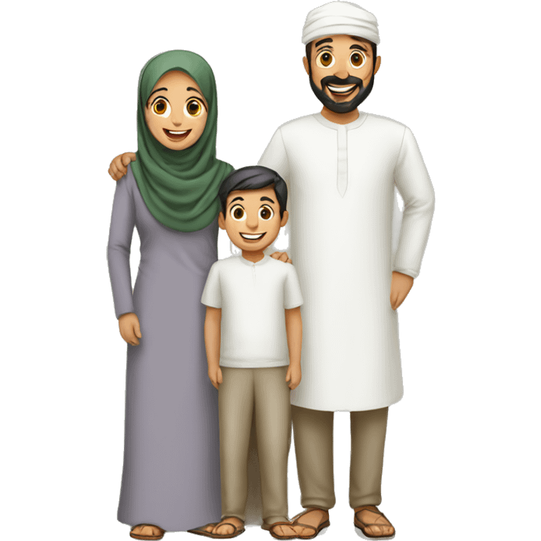 Happy Muslims family emoji