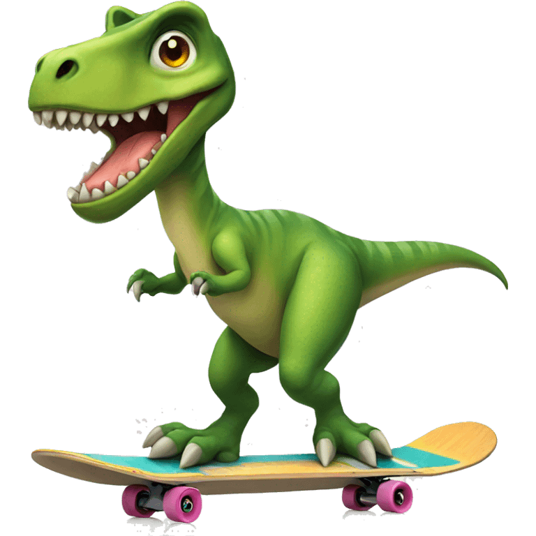 Dinosaur on a skateboard  emoji