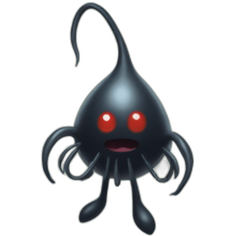 creepy wisp-like black pikmin emoji