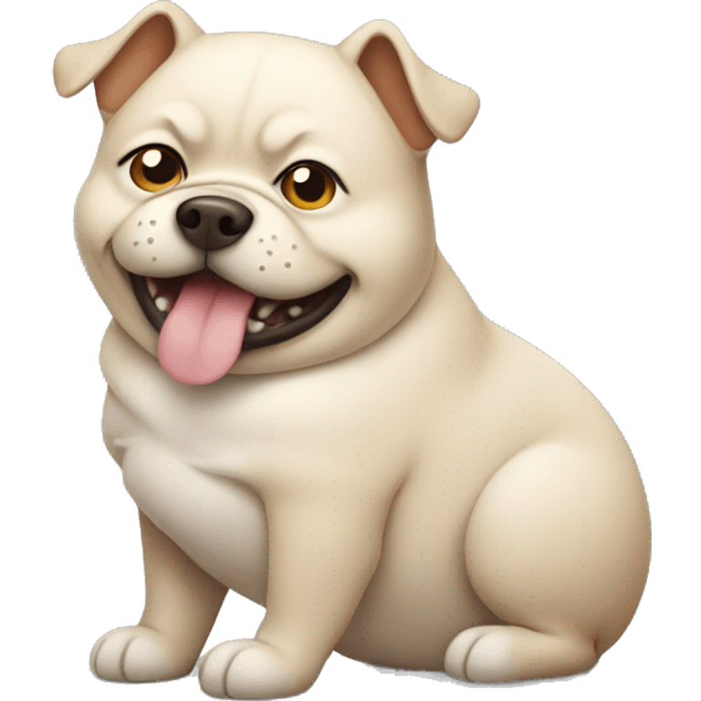 pregnant dog, dog with a fat big belly emoji