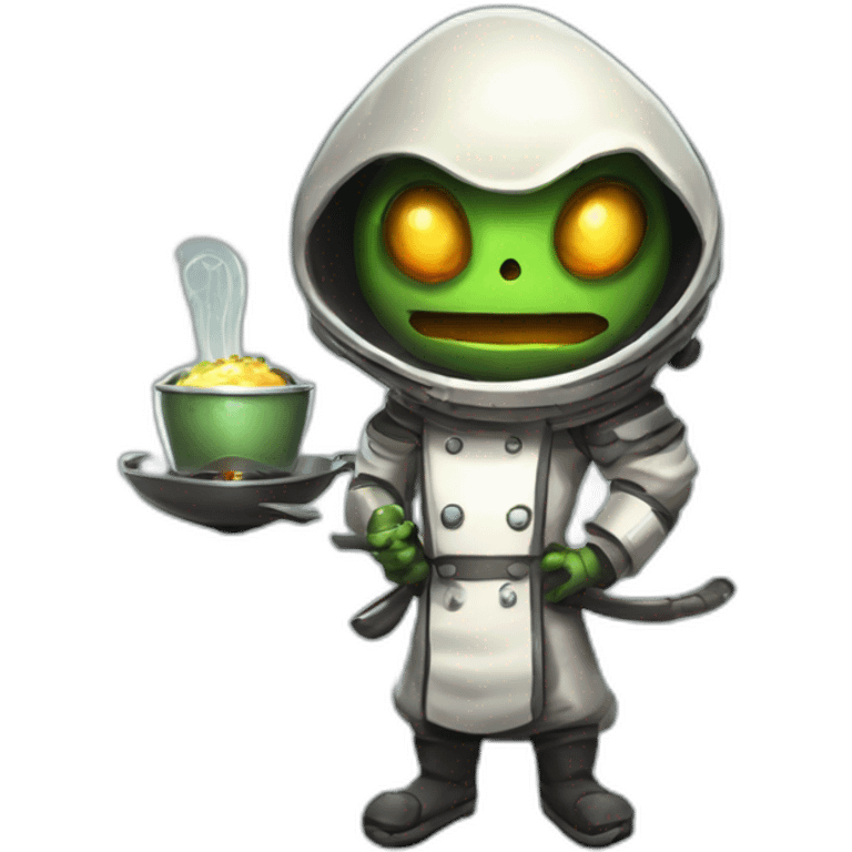 alien chef scifi roguelike rpg style inspired by slay the spire digital art emoji