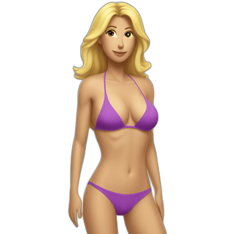 Sexy soft-fit Caucasian woman bikini (beach body) bed emoji