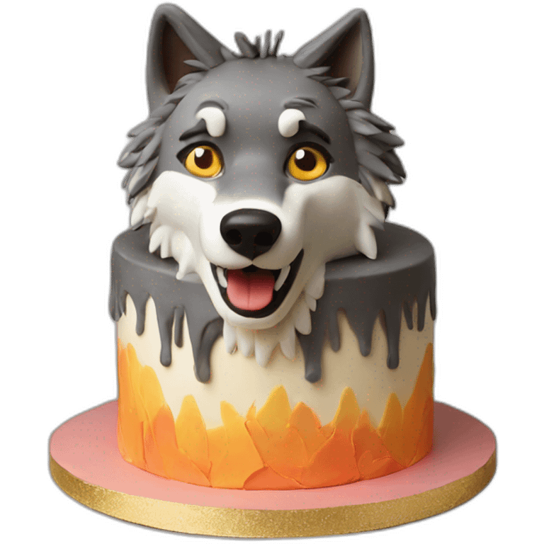 wolf cake emoji